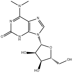 6-Dimethylamino-9-β-D-ribofuranosyl-9H-purin-2(1H)-one Struktur