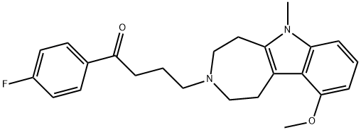 4'-Fluoro-γ-[1,4,5,6-tetrahydro-10-methoxy-6-methylazepino[4,5-b]indol-3(2H)-yl]butyrophenone Struktur