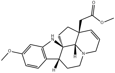 2β,14β-Ethano-15,20-didehydro-15,20-dideethyl-2,7α-dihydro-11-methoxycorynan-14-acetic acid methyl ester Struktur