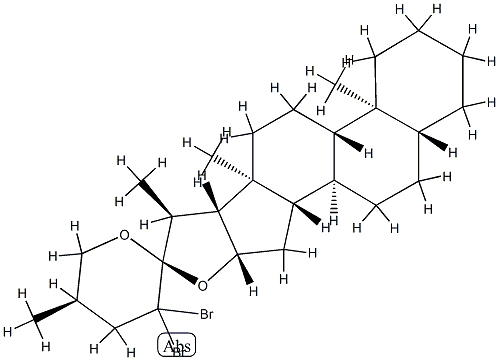 (22S,25R)-23,23-Dibromo-5α-spirostane Struktur