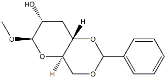 Methyl 3-deoxy-4-O,6-O-benzylidene-β-D-ribo-hexopyranoside Struktur