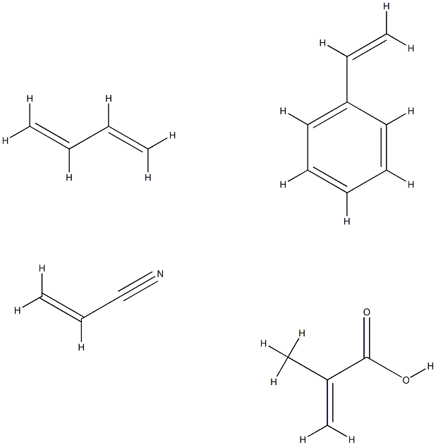 2-Propenoic acid, 2-methyl-, polymer with 1,3-butadiene, ethenylbenzene and 2-propenenitrile Struktur