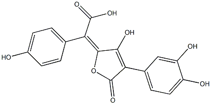 α-[4-(3,4-Dihydroxyphenyl)-3-hydroxy-5-oxofuran-2(5H)-ylidene]-4-hydroxybenzeneacetic acid Struktur