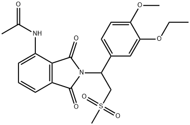 N-[2-[1-(3-Ethoxy-4-methoxyphenyl)-2-(methylsulfonyl)ethyl]-2,3-dihydro-1,3-dioxo-1H-isoindol-4-yl]acetamide Struktur