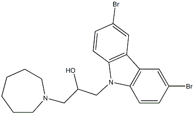 1-azepan-1-yl-3-(3,6-dibromo-9H-carbazol-9-yl)propan-2-ol Struktur