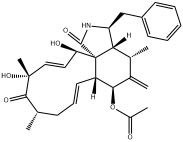 (7S,13E,16S,18R,19E,21R)-7-Acetoxy-18,21-dihydroxy-16,18-dimethyl-10-phenyl[11]cytochalasa-6(12),13,19-triene-1,17-dione Struktur