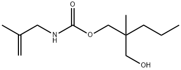 2-(Hydroxymethyl)-2-methylpentyl=2-methyl-2-propenylcarbamate Struktur