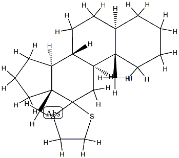 12,12-Ethylenedithio-5α-androstane Struktur