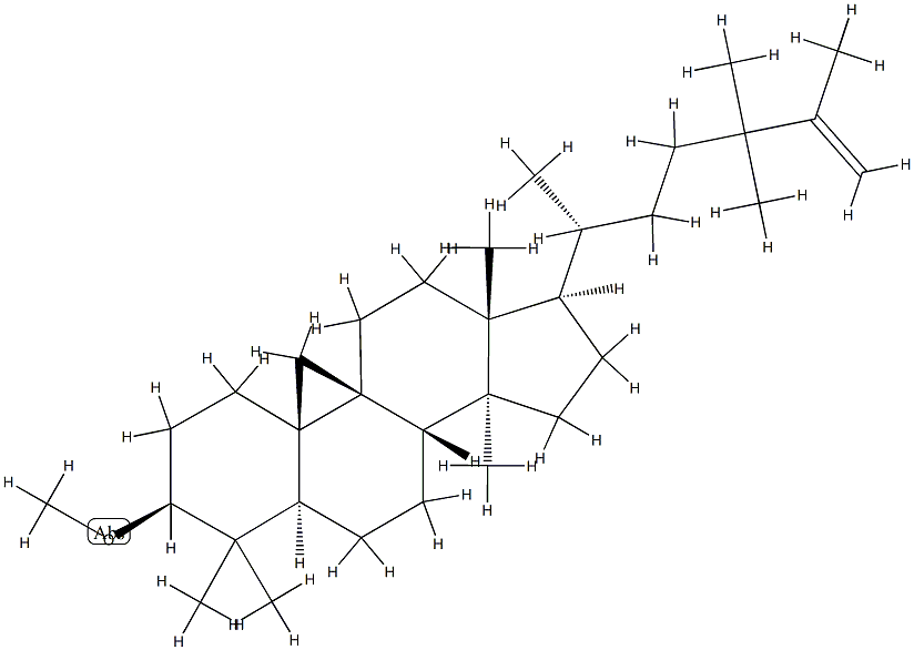 3β-Methoxy-24,24-dimethyl-9β,19-cyclo-5α-lanost-25-ene Struktur