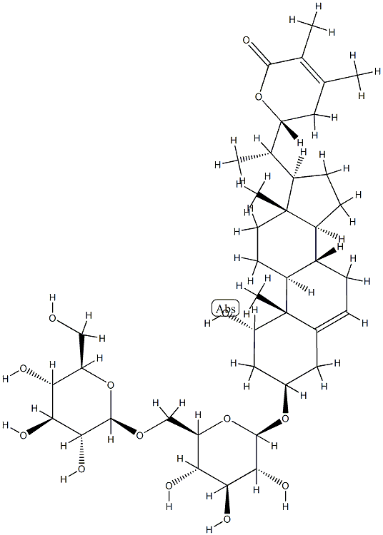 (1alpha,3beta,22R)-3-[(6-O-beta-D-Glucopyranosyl-beta-D-glucopyranosyl)oxy]-1,22-dihydroxyergosta-5,24-dien-26-oic acid delta-lactone Struktur