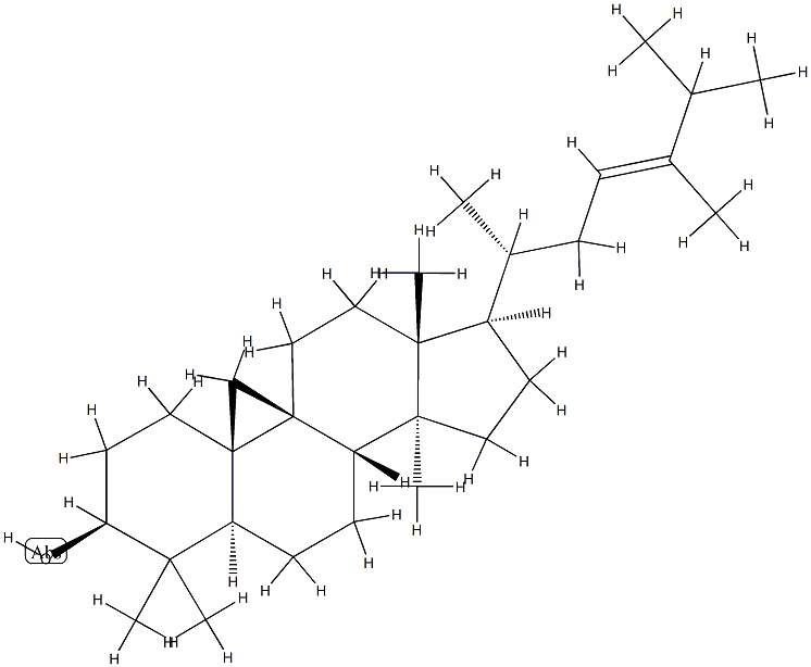 (23E)-24-Methyl-9β,19-cyclo-5α-lanost-23-en-3β-ol Struktur