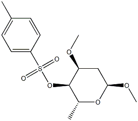 Methyl 3-O-methyl-4-O-(p-tolylsulfonyl)-2,6-dideoxy-α-D-ribo-hexopyranoside Struktur