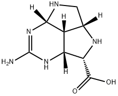 (2aR,4aβ,7aβ,7bβ)-Decahydro-6-imino-1,3,5,7-tetraaza-1H-cyclopent[cd]indene-4α-carboxylic acid Struktur