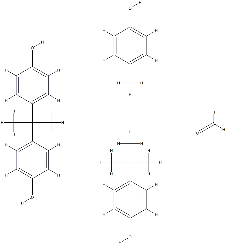 Formaldehyde, polymer with 4-(1,1-dimethylethyl)phenol, 4,4-(1-methylethylidene)bisphenol and 4-methylphenol Struktur