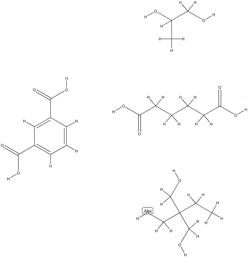 1,3-Benzenedicarboxylic acid, polymer with 2-ethyl-2-(hydroxymethyl)-1,3-propanediol, hexanedioic acid and 1,2-propanediol Struktur