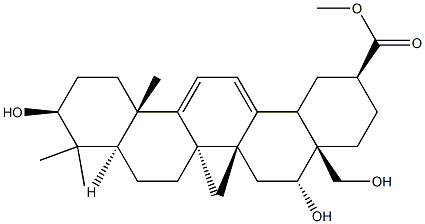 3β,16α,28-Trihydroxyoleana-11,13(18)-dien-30-oic acid Struktur