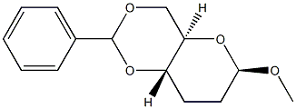 Methyl 4-O,6-O-(phenylmethylene)-2,3-dideoxy-β-D-erythro-hexopyranoside Struktur