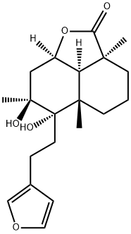 (2aS,8aα)-Decahydro-6-[2-(3-furyl)ethyl]-6α,7β-dihydroxy-2aα,5aβ,7-trimethyl-2H-naphtho[1,8-bc]furan-2-one Struktur