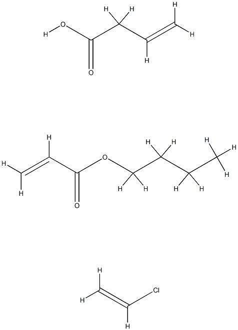 2-Propenoic acid, butyl ester, polymer with chloroethene and ethenyl acetate Struktur