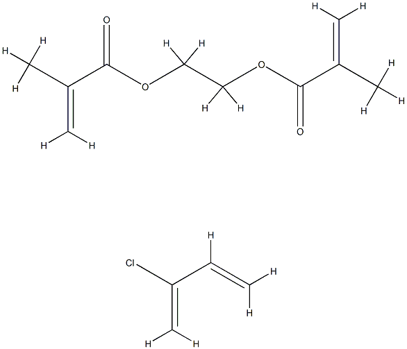 2-Propenoic acid, 2-methyl-, 1,1'-(1,2-ethanediyl) ester, polymer with 2-chloro-1,3-butadiene Struktur