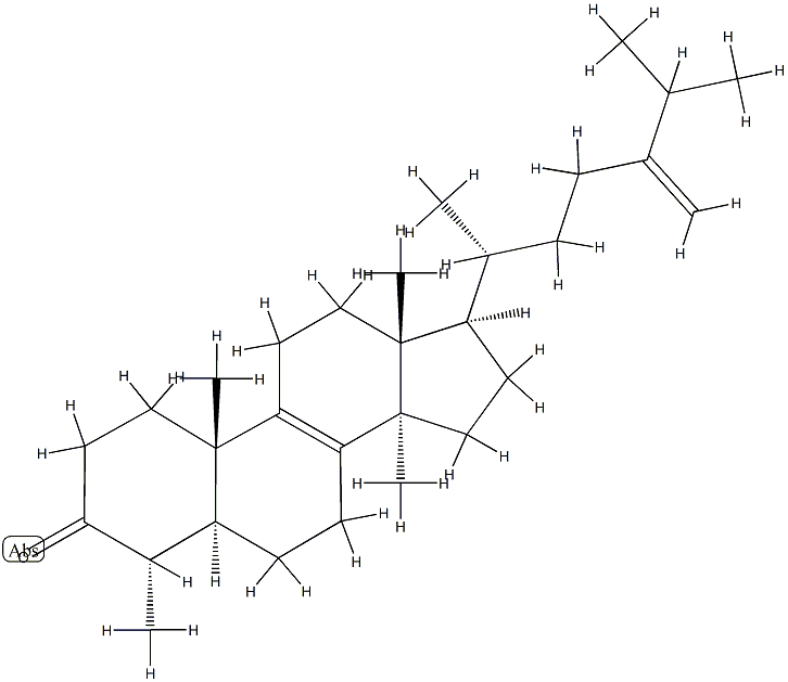 24-Methylene-29-nor-5α-lanost-8-en-3-one Struktur