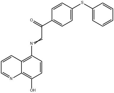 α-[(8-Hydroxy-5-quinolyl)imino]-4'-(phenylthio)acetophenone Struktur