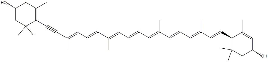 (3R,3'R,6'R)-7,8-Didehydro-β,ε-carotene-3,3'-diol Struktur