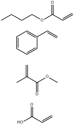 2-Propenoic acid, 2-methyl-, methyl ester, polymer with butyl 2-propenoate, ethenylbenzene and 2-propenoic acid Struktur