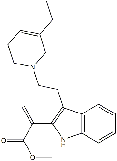 3-[2-(3-Ethyl-5,6-dihydropyridin-1(2H)-yl)ethyl]-α-methylene-1H-indole-2-acetic acid methyl ester Struktur