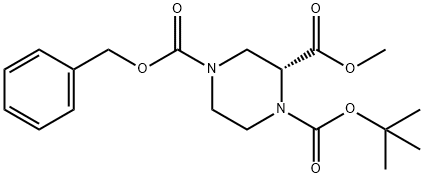 (R)-N-1-BOC-4-CBZ-2-PIPERAZINECARBOXYLIC ACID METHYL ESTER Struktur