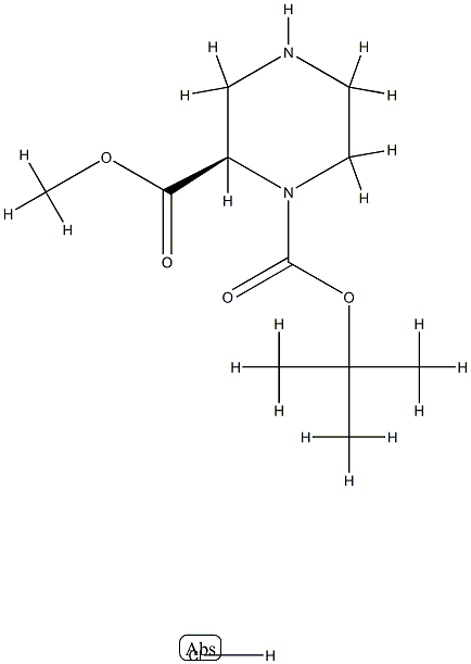 (R)-1-N-BOC-PIPERAZINE-2-CARBOXYLIC ACID METHYL ESTER-HCl Struktur