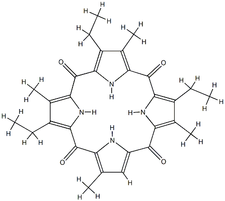 2,7,12-Triethyl-3,8,13,18-tetramethyl-21H,23H-porphyrin-5,10,15,20(22H,24H)-tetrone Struktur