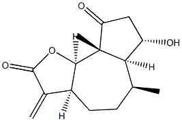 (3aS)-3,3aβ,4,5,6,6aβ,7,8,9a,9bβ-Decahydro-7β-hydroxy-6α,9aα-dimethyl-3-methyleneazuleno[4,5-b]furan-2,9-dione Struktur