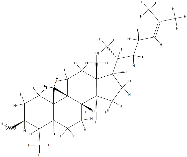 4α,14-Dimethyl-9β,19-cyclo-(25-14C)5α-cholest-24-en-3β-ol Struktur