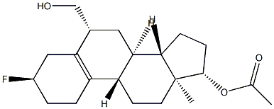 3α-Fluoro-6β-(hydroxymethyl)estr-5(10)-en-17β-ol 17-acetate Struktur