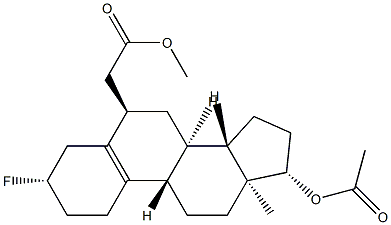 3β-Fluoro-17β-(acetyloxy)estr-5(10)-ene-6β-methanol acetate Struktur