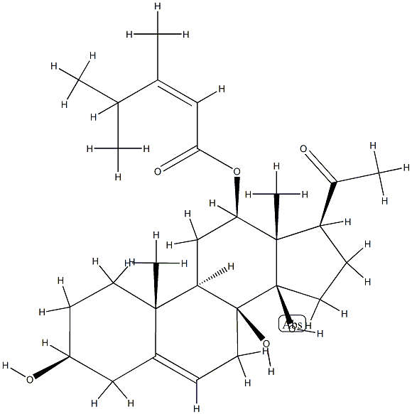 12β-[[(Z)-3,4-Dimethyl-1-oxo-2-pentenyl]oxy]-3β,8,14β-trihydroxypregn-5-en-20-one Struktur