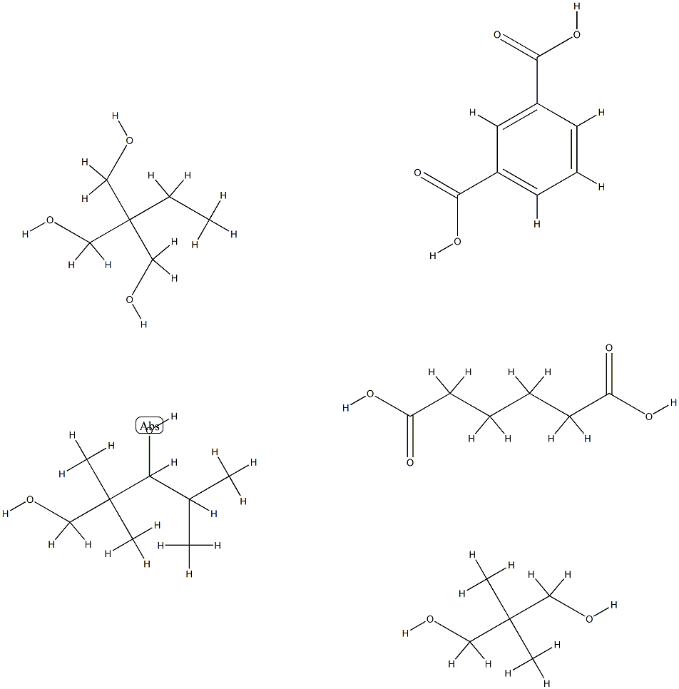 1,3-Benzenedicarboxylic acid, polymer with 2,2-dimethyl-1,3-propanediol, 2-ethyl-2-(hydroxymethyl)-1,3-propanediol, hexanedioic acid and 2,2,4-trimethyl-1,3-pentanediol Struktur