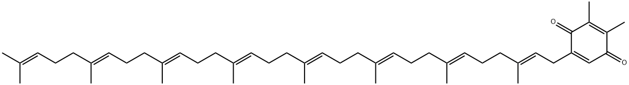 2,3-Dimethyl-5-[(2E,6E,10E,14E,18E,22E,26E)-3,7,11,15,19,23,27,31-octamethyl-2,6,10,14,18,22,26,30-dotriacontaoctenyl]-2,5-cyclohexadiene-1,4-dione Struktur