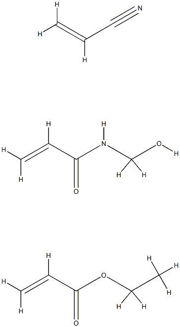 2-Propenoic acid, ethyl ester, polymer with N-(hydroxymethyl)-2-propenamide and 2-propenenitrile Struktur