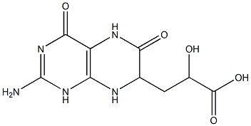 2-Amino-3,4,5,6,7,8-hexahydro-α-hydroxy-4,6-dioxo-7-pteridinepropanoic acid Struktur