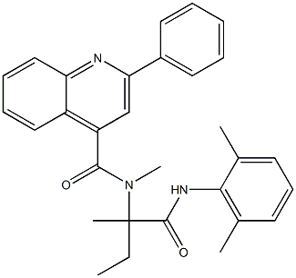 4-Quinolinecarboxamide,N-[1-[[(2,6-dimethylphenyl)amino]carbonyl]-1-methylpropyl]-N-methyl-2-phenyl-(9CI) Struktur