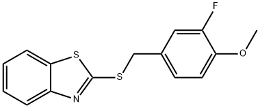 4-[(1,3-benzothiazol-2-ylsulfanyl)methyl]-2-fluorophenyl methyl ether Struktur