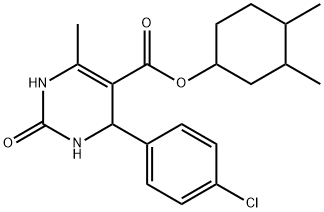 3,4-dimethylcyclohexyl 4-(4-chlorophenyl)-6-methyl-2-oxo-1,2,3,4-tetrahydropyrimidine-5-carboxylate Struktur