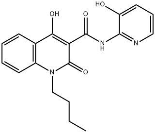 1-butyl-4-hydroxy-N-(3-hydroxypyridin-2-yl)-2-oxo-1,2-dihydroquinoline-3-carboxamide Struktur