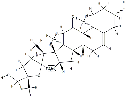 (22S,25S)-22,25-Epoxy-3β,26-dihydroxyfurost-5-en-11-one Struktur