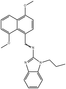 N-[(4,8-dimethoxy-1-naphthyl)methylene]-N-(1-propyl-1H-benzimidazol-2-yl)amine Struktur