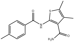 4,5-dimethyl-2-[(4-methylbenzoyl)amino]-3-thiophenecarboxamide Struktur