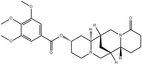 3,4,5-Trimethoxybenzoic acid [(2S,7aα,14aβ)-dodecahydro-11-oxo-7α,14α-methano-2H,6H-dipyrido[1,2-a:1',2'-e][1,5]diazocin-2β-yl] ester Struktur