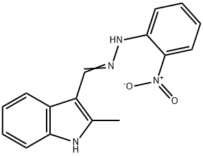 2-methyl-3-[2-(2-nitrophenyl)carbonohydrazonoyl]-1H-indole Struktur